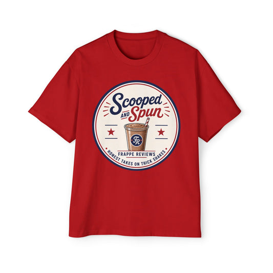 Scooped & Spun Tee — Retro Frappe Review Graphic T‑Shirt