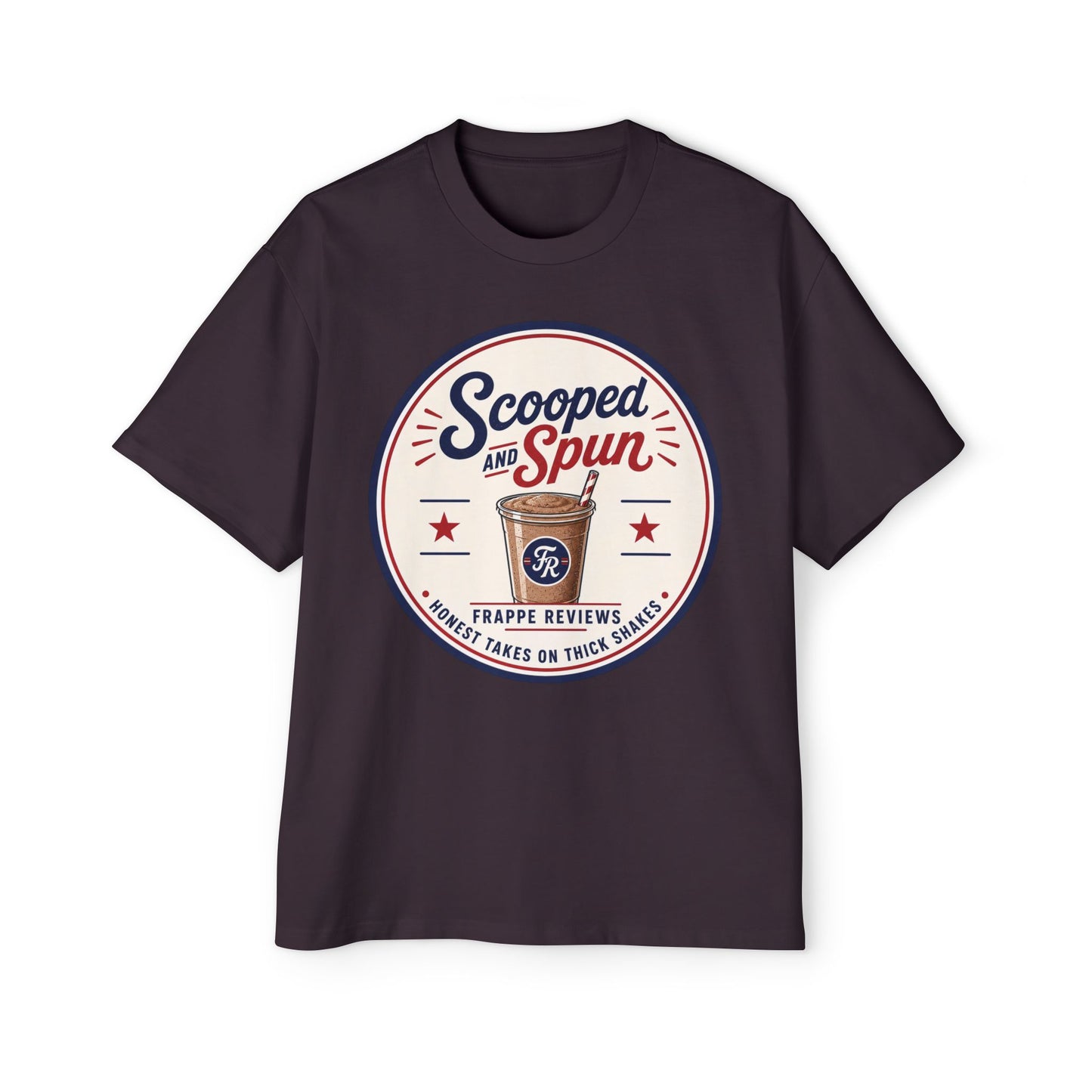 Scooped & Spun Tee — Retro Frappe Review Graphic T‑Shirt