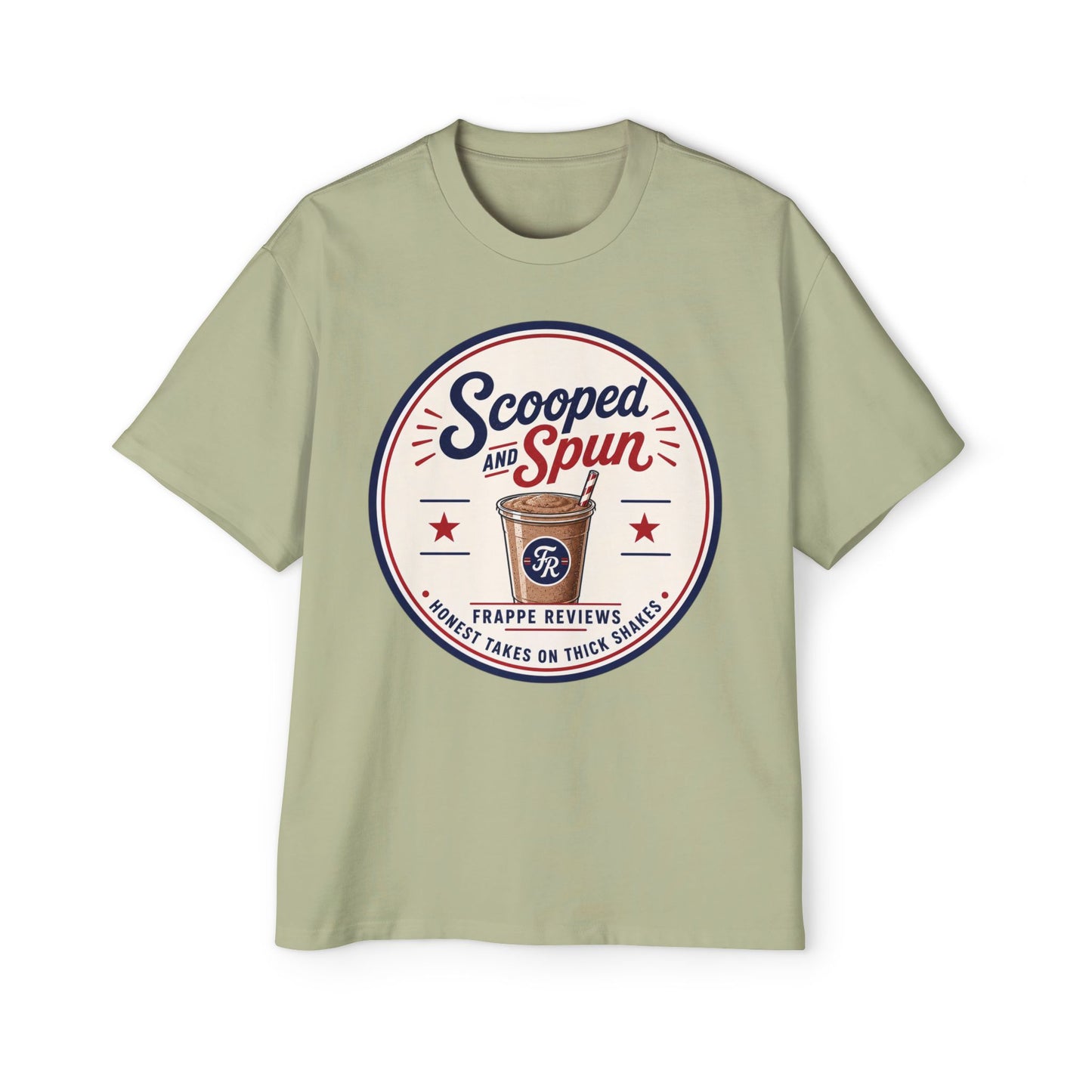 Scooped & Spun Tee — Retro Frappe Review Graphic T‑Shirt