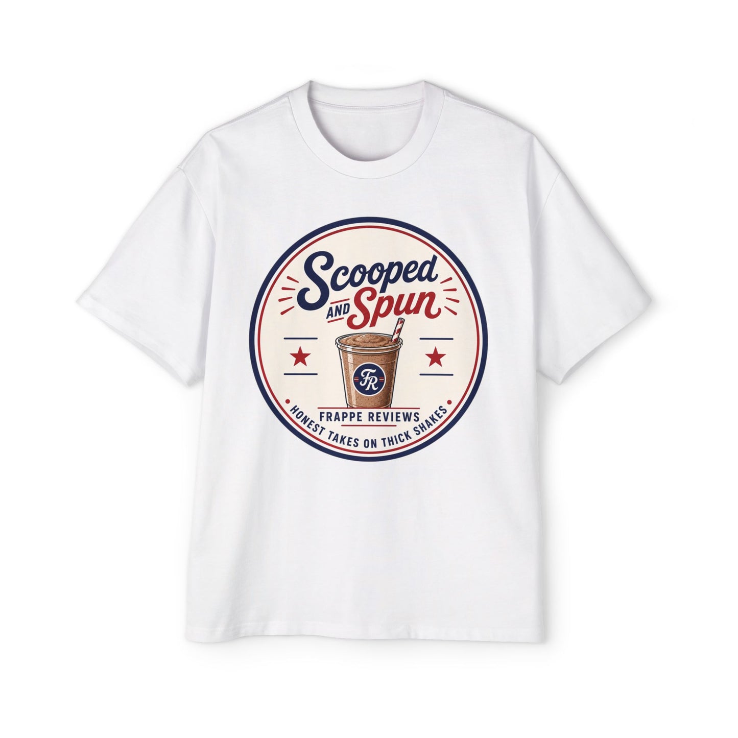 Scooped & Spun Tee — Retro Frappe Review Graphic T‑Shirt