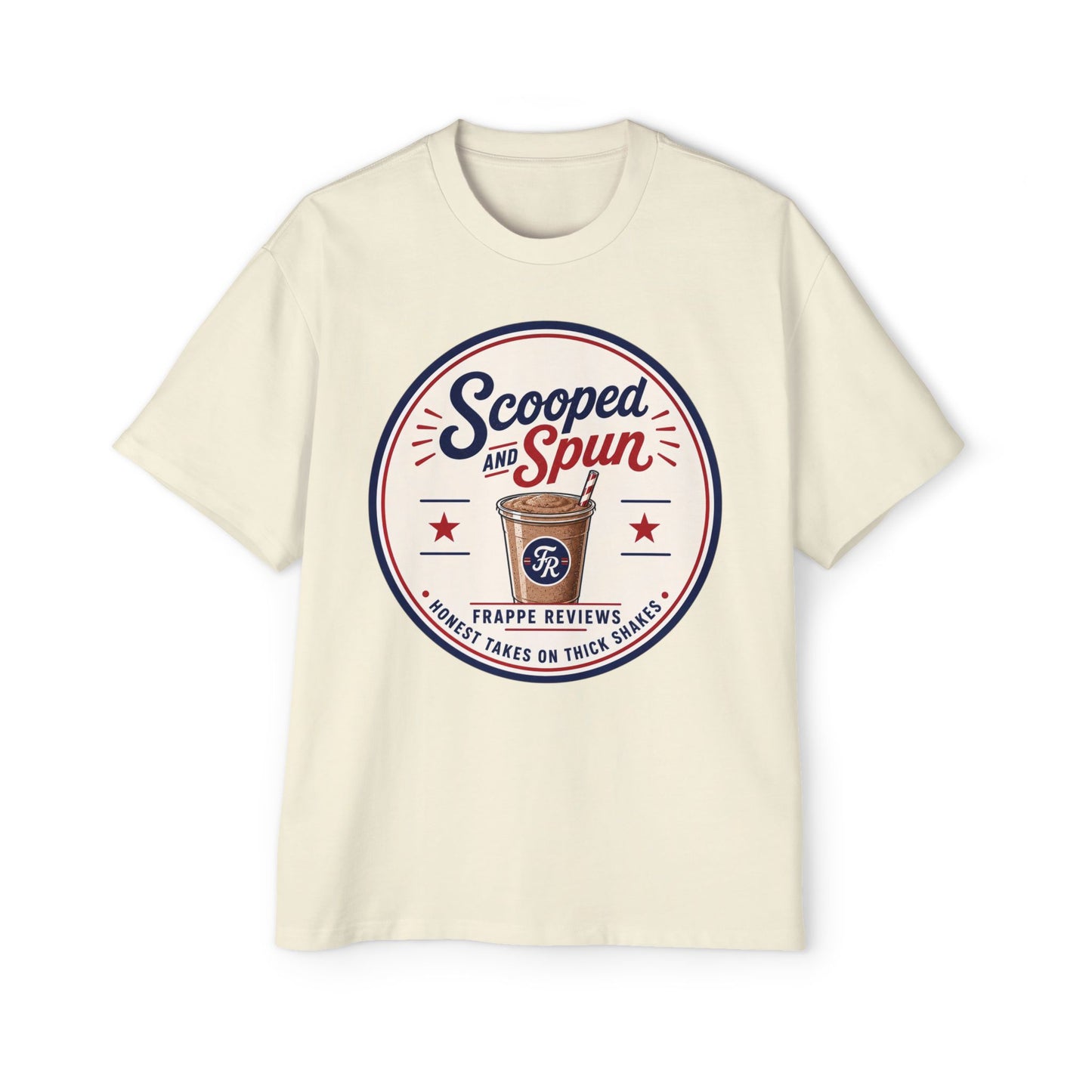 Scooped & Spun Tee — Retro Frappe Review Graphic T‑Shirt