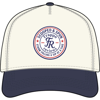 Two-Tone Cap — 'SCOOPED & SPUN' Frappe Reviews Logo Hat