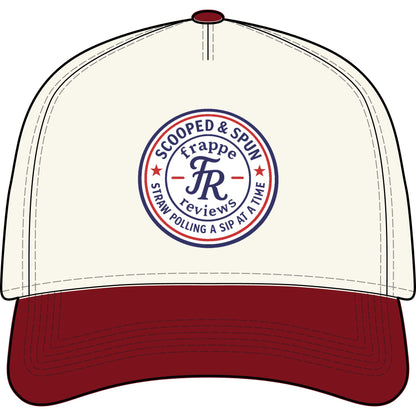 Two-Tone Cap — 'SCOOPED & SPUN' Frappe Reviews Logo Hat