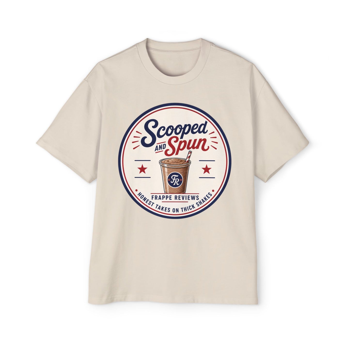 Scooped & Spun Tee — Retro Frappe Review Graphic T‑Shirt