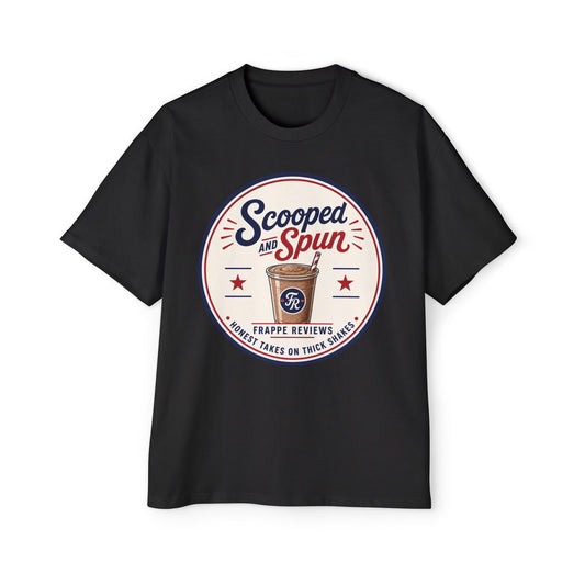 Scooped & Spun Tee — Retro Frappe Review Graphic T‑Shirt
